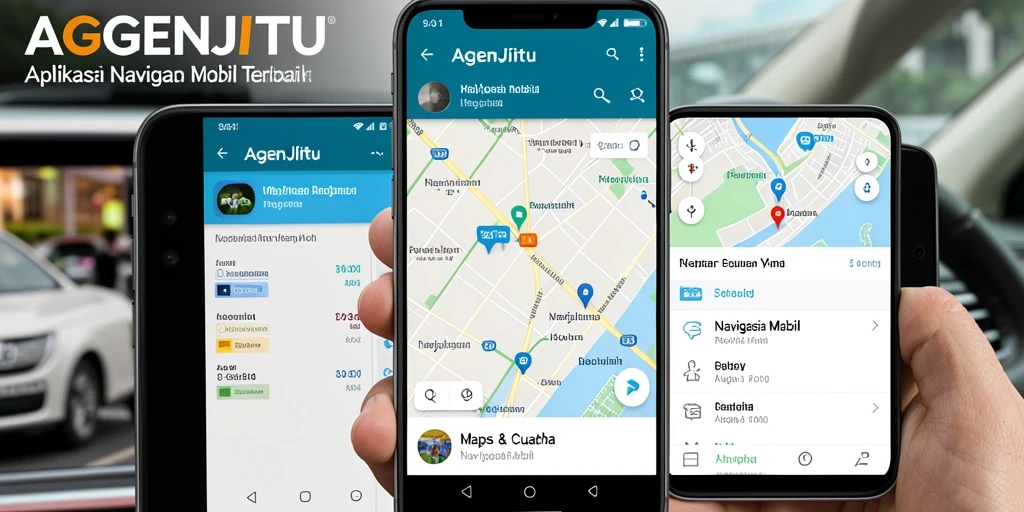 Tampilan antarmuka AGENJITU yang intuitif saat digunakan untuk navigasi mobil.
