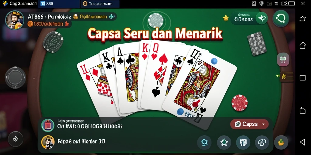 Tampilan antarmuka permainan Capsa yang menarik dan interaktif.