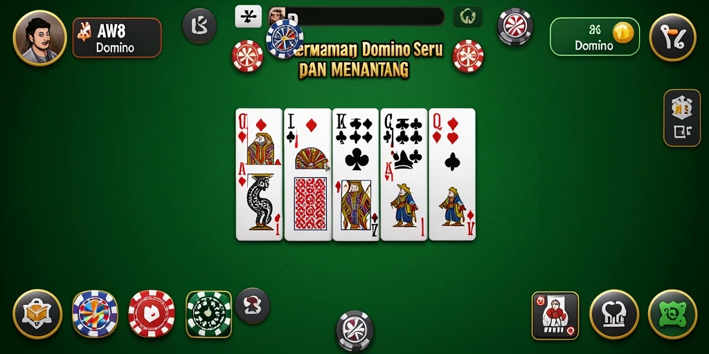Antarmuka AW8 menampilkan permainan Domino yang menarik dan mudah digunakan.