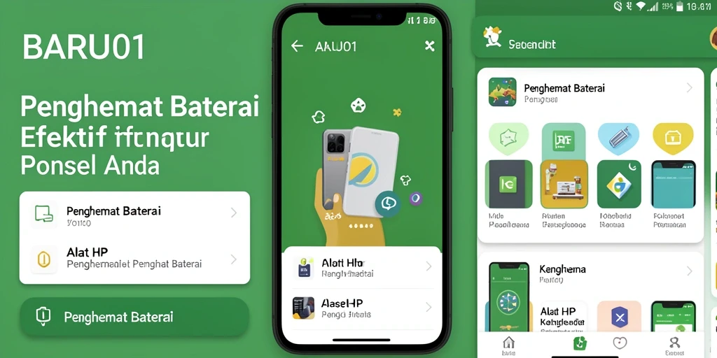 Tangkapan layar utama BARU01 menampilkan antarmuka Penghemat Baterai yang intuitif.