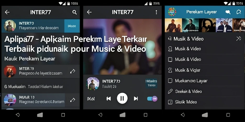 Antarmuka aplikasi INTER77 untuk merekam layar dengan berbagai fitur.
