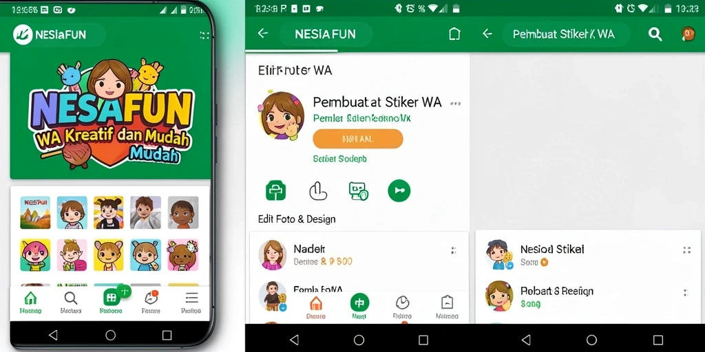 Tampilan antarmuka sederhana dan fungsional NESIAFUN untuk membuat stiker WA.