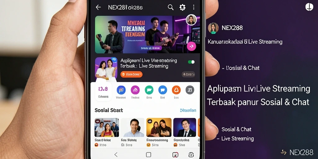 Tampilan antarmuka NEX288 yang sederhana dan intuitif untuk Live Streaming.