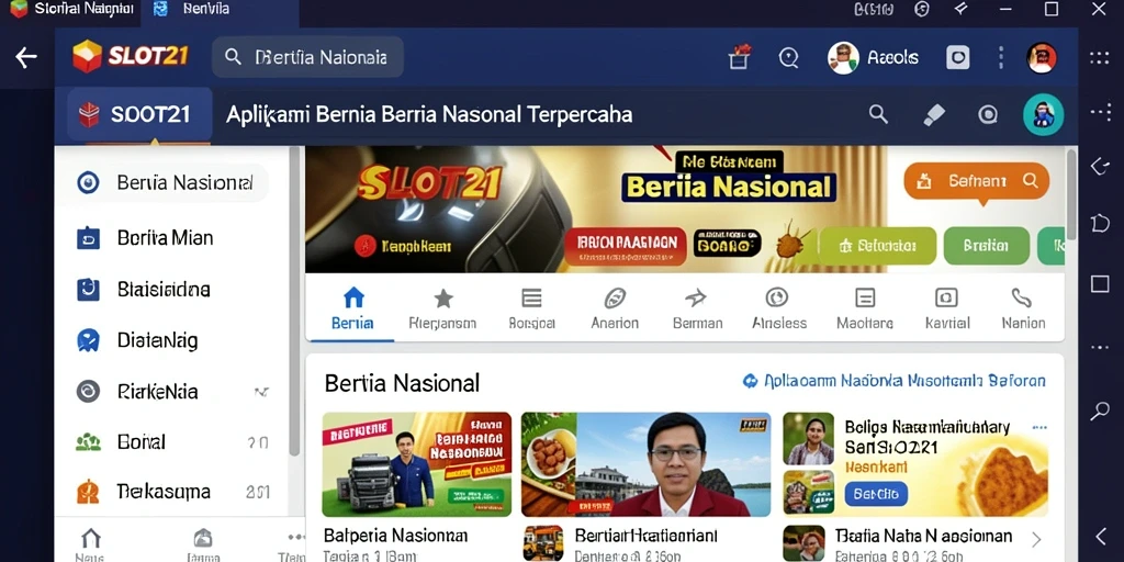 Antarmuka SLOT21 menampilkan berita nasional terbaru dan terpopuler.