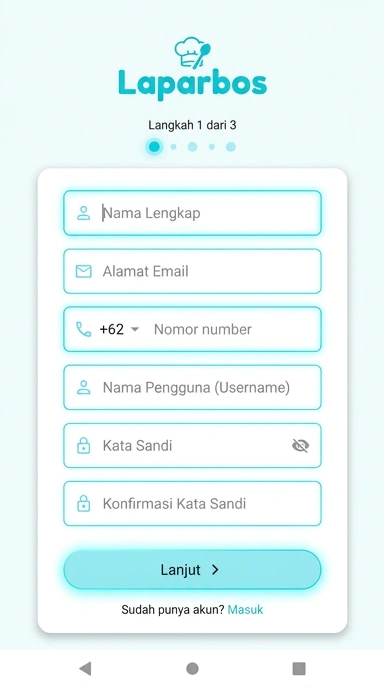 Panduan Registrasi Akun Baru laparbos untuk Pengguna Android